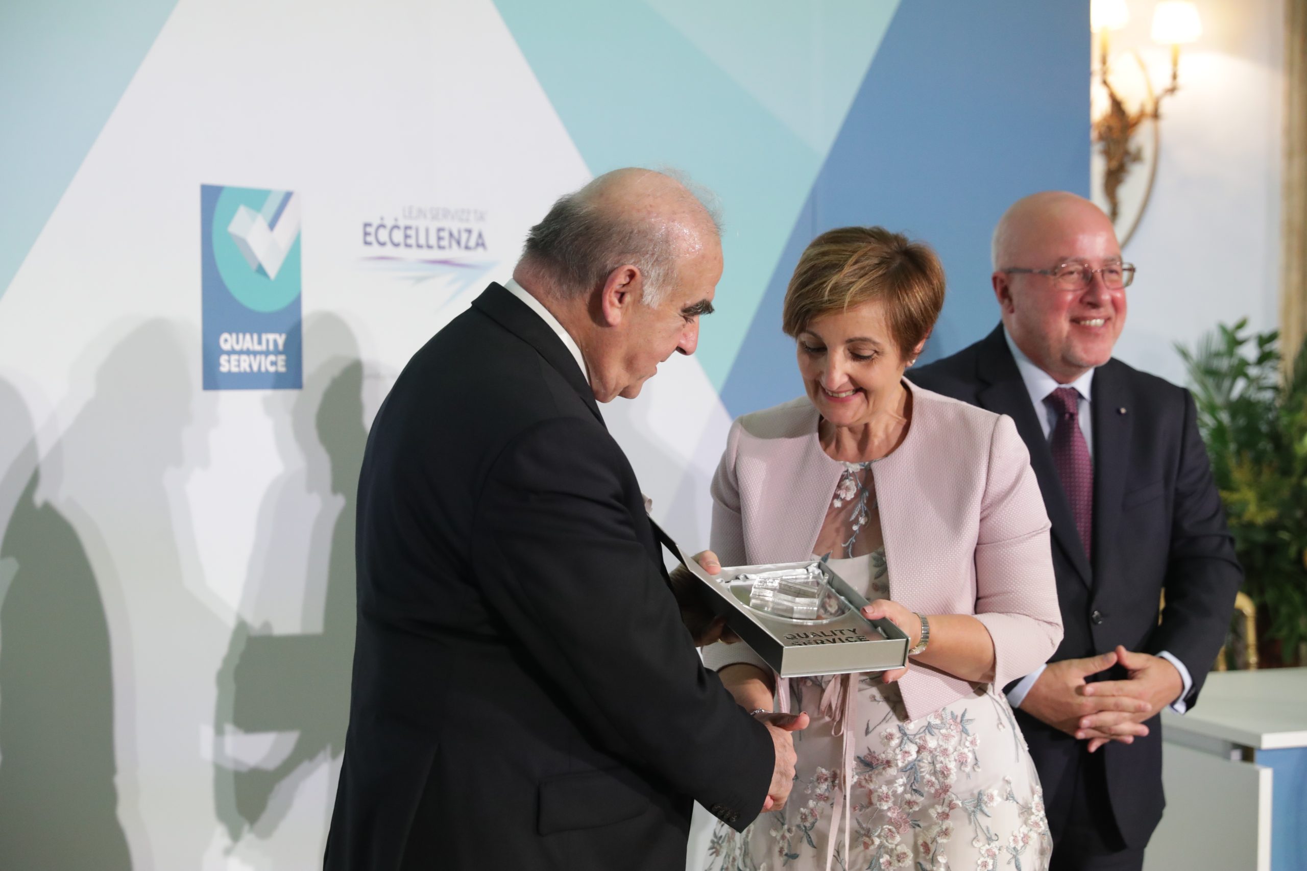 Business First mum President of Malta George Vella and Principal Permanent Secretary Mr Mario Cutajar preside over the Quality Labels Awards